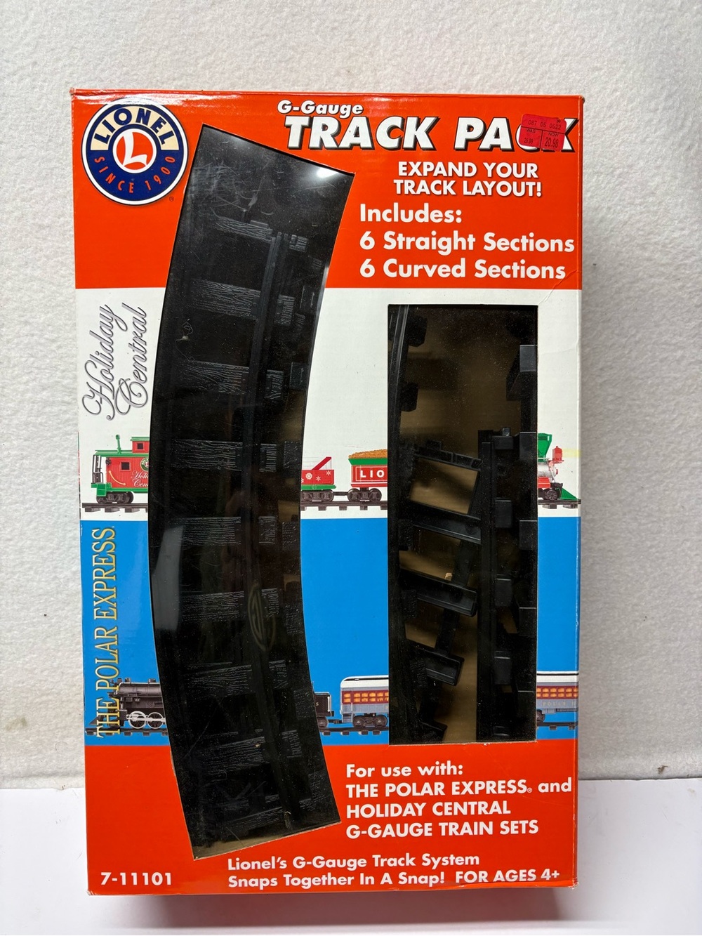 Lionel G Gauge 6 Straight Track & 6 Curved Railroad Track 7-1101 Polar Express